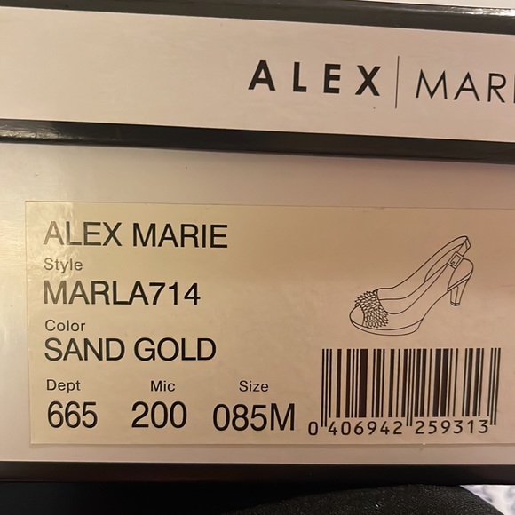 Alex Marie open toe sling back pumps- Marla714 Sand Gold - Picture 9 of 11